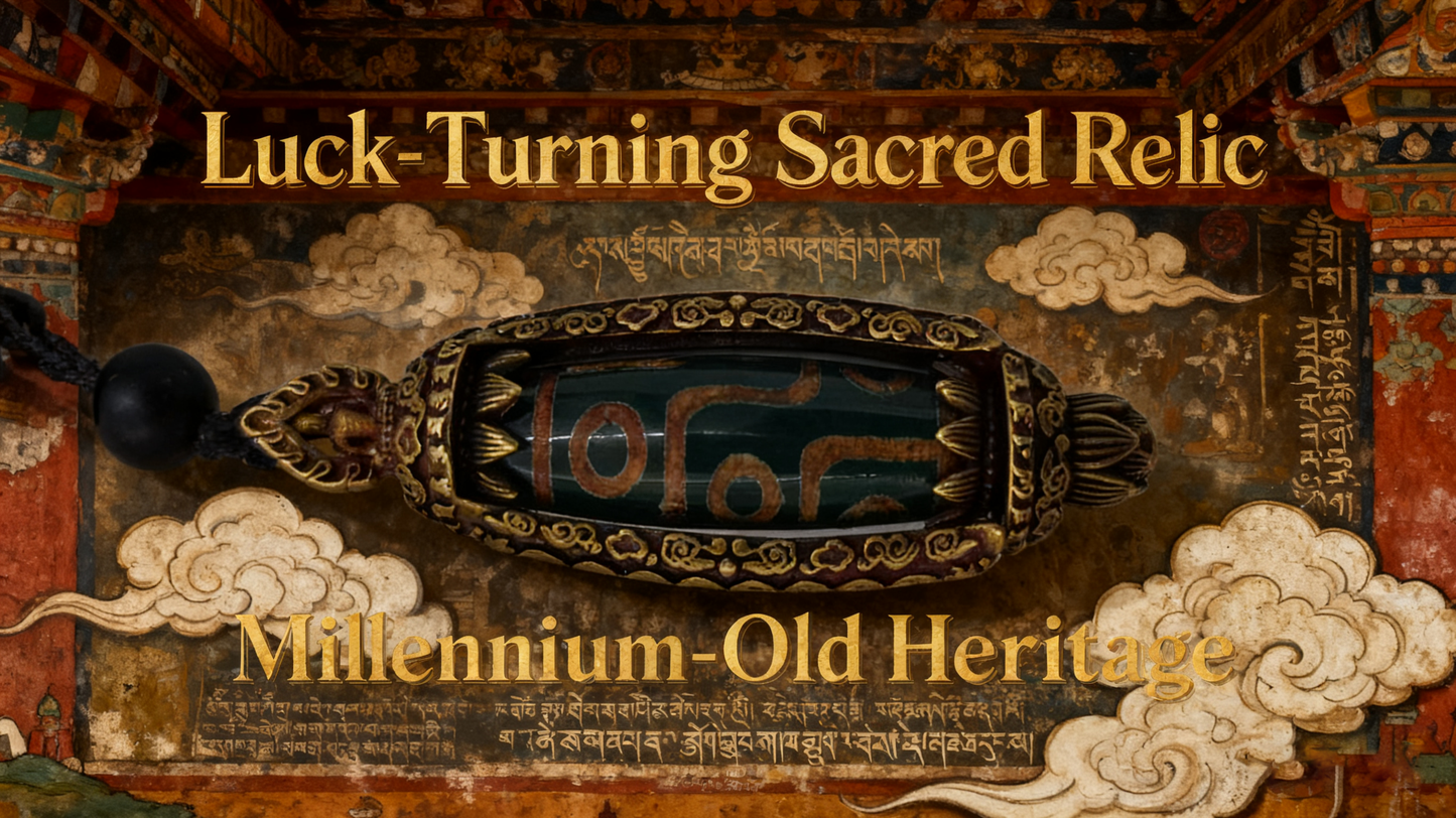 Tibetan Sacred Nine-eyed Luck-Turning Dzi Bead Pendant: Your Key to Better Fortune, Career Rise, Wealth &amp; Love